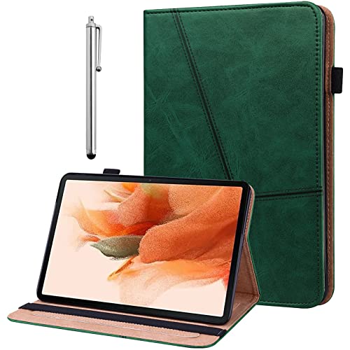 BOLELAW Hülle für Samsung Galaxy Tab A 10.1 2019 (SM-T510/T515) PU Leder Folio Flip Case mit Stift und Stifthalter, Kartenschlitz Standfunktion Tablet Hülle, Grün von BOLELAW