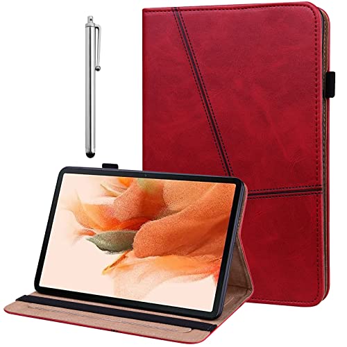 BOLELAW Hülle für Samsung Galaxy Tab A 10.1 2019 (SM-T510/T515) PU Leder Folio Flip Case mit Stift und Stifthalter, Kartenschlitz Standfunktion Tablet Hülle, Rot von BOLELAW