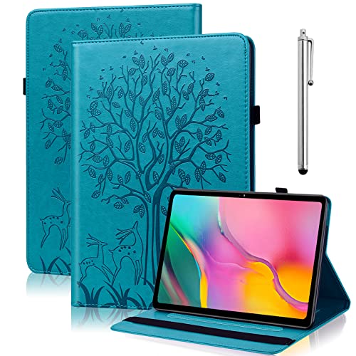 BOLELAW Samsung Galaxy Tab A SM-T550 Hülle, PU Leder Schutzhülle Case mit Stylus Pen,Dokumentschlitze für Samsung Galaxy Tab A 9.7'' SM-T555/SM-T550 (Blau) von BOLELAW