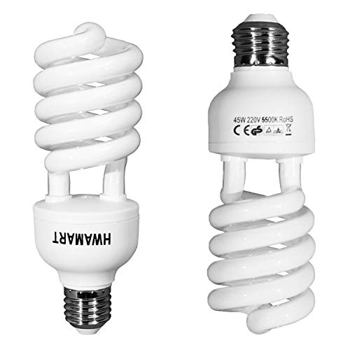 BOLLUMA 2 x Fotolampe E27 45W 5500K CFL Fotolicht Tageslicht Spirallampe Energiesparlamp Tageslichtlampe Beleuchtung für Fotostudio Fotografie Softbox BOLLUMA 2 x Fotolampe E27 45W 5500K CFL Fotolicht Tageslicht Spirallampe Energiesparlamp Tageslichtlampe Beleuchtung für Fotostudio Fotografie Softbox von BOLLUMA