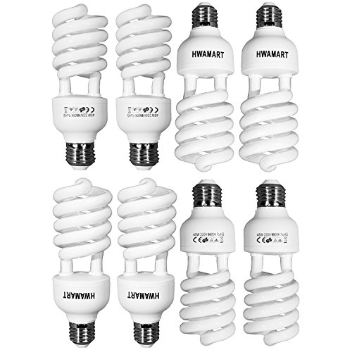 BOLLUMA 8 x Fotolampe E27 45W 5500K Fotolicht, Studioleuchte Spirallampe Tageslichtlampe Energiesparende Beleuchtung für Fotografie Produktfotografie Fotostudio Softbox BOLLUMA 8 x Fotolampe E27 45W 5500K Fotolicht, Studioleuchte Spirallampe Tageslichtlampe Energiesparende Beleuchtung für Fotografie Produktfotografie Fotostudio Softbox von BOLLUMA