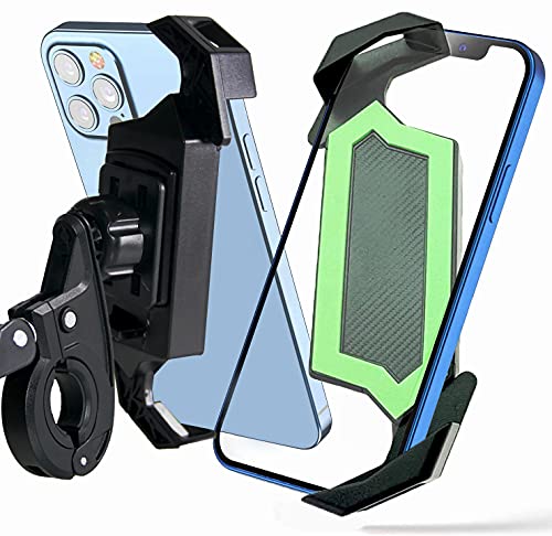 BOLTHO One-Key Lockout Fahrrad Handyhalterung, Universal Fahrrad & Motorrad Halterung für 4,7-6,8-Zoll-Smartphones, 360 Drehen Anti-Shaking-Funktion von BOLTHO