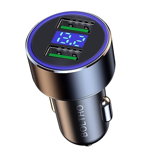 24W Zigarettenanzünder USB Adapter, BOLTHO 4.8A Car Charger Auto Ladegerät mit LED Digital Voltmeter, Duales USB Mini Metall kfz Ladegerät Mit 12V/24V Verteiler Steckdose 24W Zigarettenanzünder USB Adapter, BOLTHO 4.8A Car Charger Auto Ladegerät mit LED Digital Voltmeter, Duales USB Mini Metall kfz Ladegerät Mit 12V/24V Verteiler Steckdose von BOLTHO
