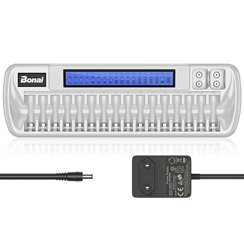 BONAI Akku Ladegerät 18 Slot Universal Schnelles Batterieladegerät LCD Smart Akkuladegerät Intelligent Battery Charger für AA AAA 9V Block NI-MH/NI-CD Wiederaufladbare Batterien BONAI Akku Ladegerät 18 Slot Universal Schnelles Batterieladegerät LCD Smart Akkuladegerät Intelligent Battery Charger für AA AAA 9V Block NI-MH/NI-CD Wiederaufladbare Batterien von BONAI