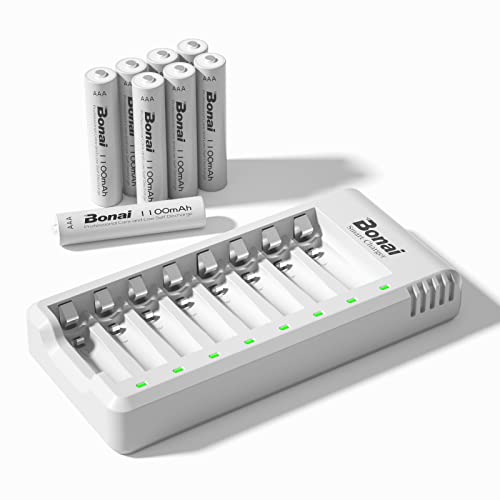 BONAI Akku Ladegerät AA AAA NI-MH NI-Cd Akkuladegerät Battery Charger LED Anzeige UAB Schnell Ladung Batterieladegerät mit AAA Akku 1100mah 8 Stück BONAI Akku Ladegerät AA AAA NI-MH NI-Cd Akkuladegerät Battery Charger LED Anzeige UAB Schnell Ladung Batterieladegerät mit AAA Akku 1100mah 8 Stück von BONAI