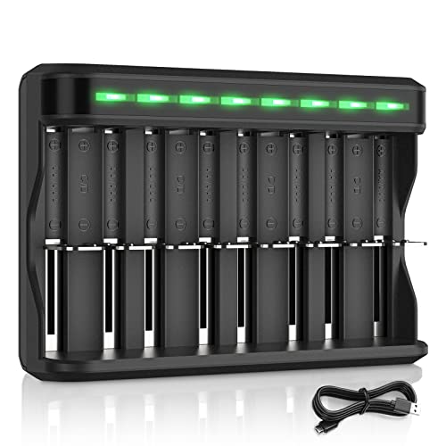 BONAI Akku Ladegerät Universal LED USB Batterieladegerät Schnell Smart Akkuladegerät Intelligent Battery Charger für AA AAA C D NI-Mh/NI-CD Wiederaufladbare Batterien von BONAI