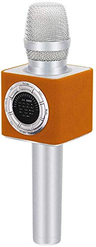 BONAOK Drahtloses Magic Sing Mikrofon, Tragbare Kinder Karaoke-Maschine, Wiederaufladbares Karaoke-Mikrofon, Geburtstagsgeschenk Mikrofon Lautsprecher IOS Android kompatibel D17 Orange von BONAOK