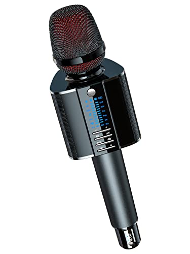 BONAOK Karaoke Microphone,2022 Version Bluetooth Wireless UHF Karaoke Mic Speaker, Portable Handheld Karaoke Machine Compatible with Car/Phones/PC G20 Black von BONAOK