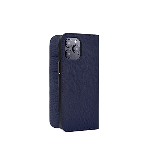 BONAVENTURA Noblessa Diary Smartphone Case geeignet für iPhone 14 Pro Max aus Deutschem Premium Leder, blau von BONAVENTURA