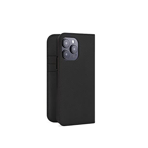 BONAVENTURA Noblessa Diary Smartphone Case geeignet für iPhone 14 Pro aus Deutschem Premium Leder, schwarz von BONAVENTURA