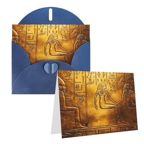 Ägypten Hieroglyphen Gedruckt Grußkarte Interne Blanko Faltkarten 6×4 Zoll Lustige Geburtstagskarten Weihnachtskarten Mit Bunte Umschläge Für Alle Anlässe von BONDIJ