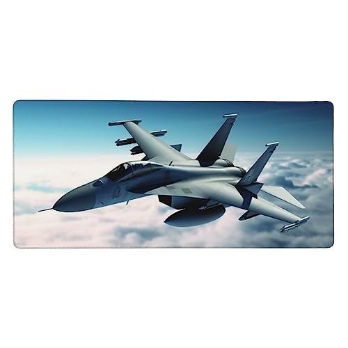 Aircraft Fighter Jets Extended Gaming Mauspad - Große rutschfeste Gummibasis Mousepad - 90 x 40 cm Schreibtischunterlage für Spiel, Büro, Zuhause von BONDIJ