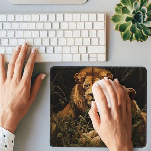 BONDIJ Gaming-Mauspad mit zwei Löwen, rechteckig, rutschfeste Gummiunterseite, Mauspads mit langlebigen genähten Kanten, für Computer, Laptop, Büro, Dekor BONDIJ Gaming-Mauspad mit zwei Löwen, rechteckig, rutschfeste Gummiunterseite, Mauspads mit langlebigen genähten Kanten, für Computer, Laptop, Büro, Dekor von BONDIJ