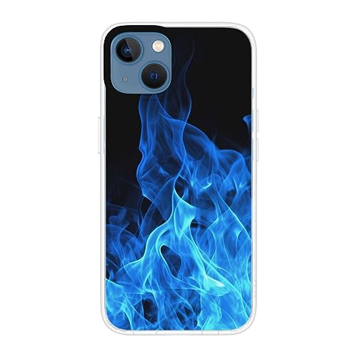 BONDIJ Kompatibel mit iPhone 13,13 Mini Hülle, blaue Flamme bedruckt, stoßfeste Schutzhülle, niedliche, stilvolle Abdeckung für Mädchen, Frauen, Männer von BONDIJ