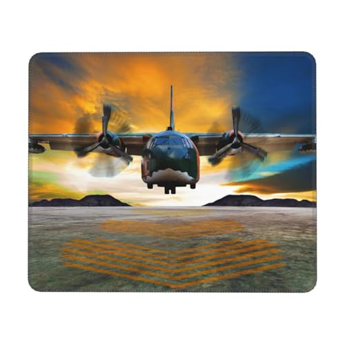 BONDIJ Mauspad, Motiv: Flugzeug, Landung auf Landebahnen, rutschfest, Gummi, rechteckig, wasserdicht, für Büro und Zuhause BONDIJ Mauspad, Motiv: Flugzeug, Landung auf Landebahnen, rutschfest, Gummi, rechteckig, wasserdicht, für Büro und Zuhause von BONDIJ
