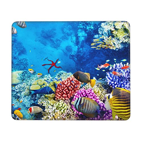 BONDIJ Mauspad, Ozean, tropische Fische, Korallendruck, rutschfest, Gummi, rechteckig, wasserdicht, für Büro, Zuhause, Gaming BONDIJ Mauspad, Ozean, tropische Fische, Korallendruck, rutschfest, Gummi, rechteckig, wasserdicht, für Büro, Zuhause, Gaming von BONDIJ
