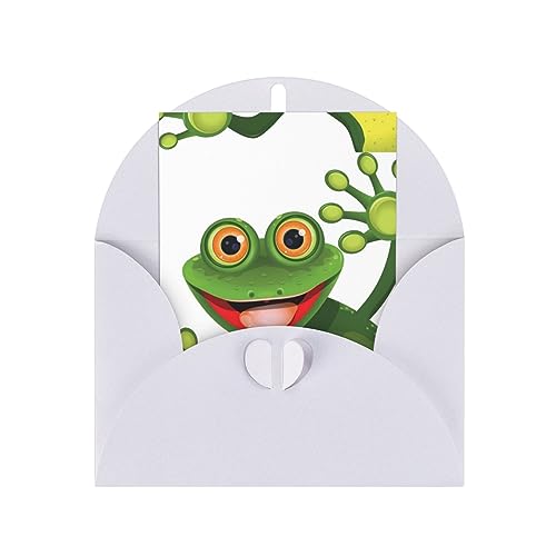 Bedruckte Geschenkkarte mit grünem Frosch, für alle Anlässe, blanko, für Geburtstage, Dankeschön, Party, Hochzeiten, Weihnachten, Glückwunschkarte von BONDIJ