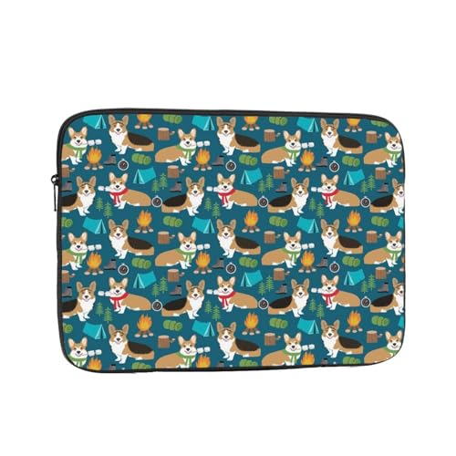 Corgi Print Laptop Hülle Stoßfest Laptop Sleeve Schutz Notebook Fall Laptop Tasche für Damen Mann 10 Zoll von BONDIJ