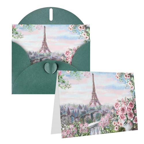 Eiffelturm Paris View Gedruckt Grußkarte Interne Blanko Faltkarten 15,2 x 10,2 cm Lustige Geburtstagskarten Weihnachtskarten Mit bunten Umschlägen Für Alle Anlässe von BONDIJ