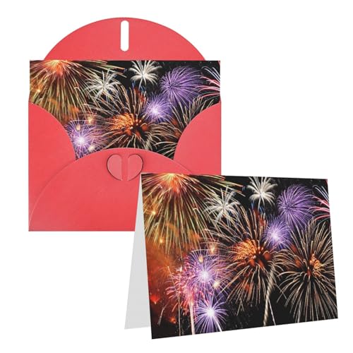 Explosion Feuerwerk 3D gedruckte Grußkarte interne leere gefaltete Karten 15,2 x 10,2 cm lustige Geburtstagskarten Weihnachtskarten mit bunten Umschlägen für alle Anlässe von BONDIJ