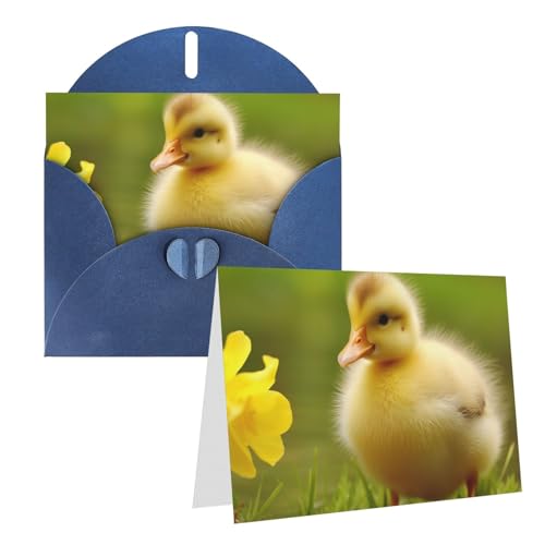 Niedliche Baby-Enten bedruckte Grußkarte, interne leere gefaltete Karten, 15,2 x 10,2 cm, lustige Geburtstagskarten, Weihnachtskarten mit bunten Umschlägen für alle Anlässe von BONDIJ