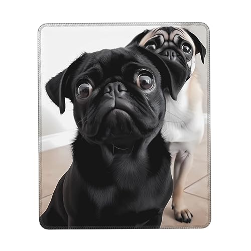 Niedliches schwarzes Mops kleines Mauspad, rutschfest, rechteckig, Gaming-Mauspad für Laptop, Büro, 17,8 x 21,8 cm Niedliches schwarzes Mops kleines Mauspad, rutschfest, rechteckig, Gaming-Mauspad für Laptop, Büro, 17,8 x 21,8 cm von BONDIJ