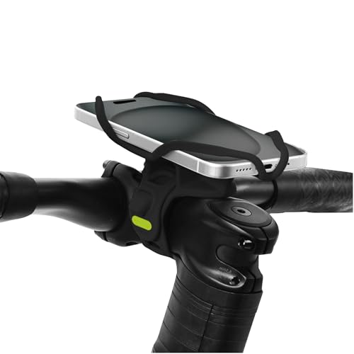 BONE Bike Tie 5 Pro Bike Phone Mount Bicycle Phone Holder for Stem Mounting 4.7"-7.2" iPhone 15/Pro/Pro Max, Ultra Light Phone Mount for Bike Motorcycle, Designed for Road Bicycle - Schwarz von BONE