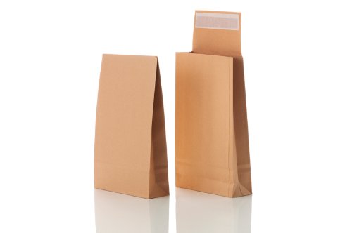 Bong Faltentasche B4 (250 Stück), haftklebende Faltentaschen mit Klotzboden und Seitenfalte, Versandtaschen aus braunem Kraftpapier, 353x250x38 mm, 130g/m² von BONG