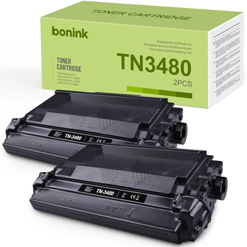 BONINK TN3480 Toner für Brother TN-3480 Kompatibel für Brother HL-L5100DN HL-L5200DW DCP-L5500DN MFC-L5700DN Ersatz für Brother TN-3480 TN3480 (2 Schwarz) von BONINK