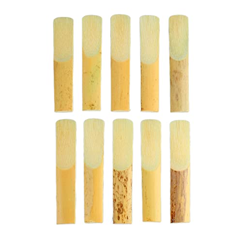 10pcs Saxophon Eb Clarinet Reeds Stärke 2 Robuster, Professioneller SAX Eb Clarinettreed Set, Klarinette Reeds Größe 2, Klarinettset 10 Pcs Stärke 2 (Größe 2) von BONKZEBU
