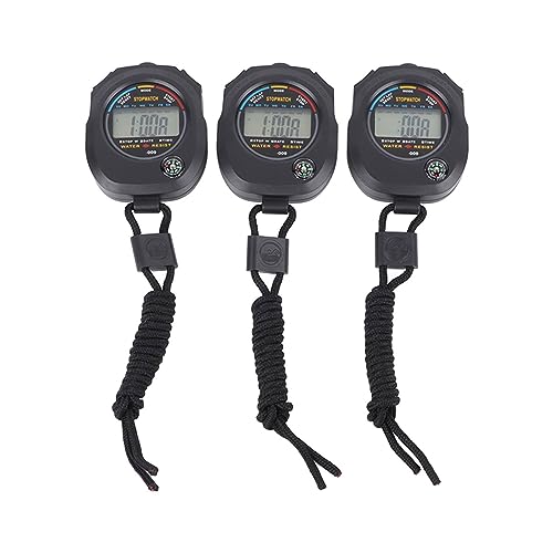 3 PCs Sport Stopwatch -Timer, Hohe Genauigkeitsabdichtung 40 -mAh Sport Stopwatch Timer für den Betrieb von Schwimmbasketball, Elektronischer Digitaler Stoppuhr -Timer von BONKZEBU