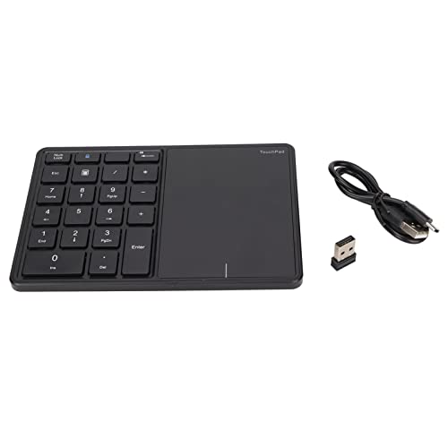 BONKZEBU Drahtlose Numerische Tastatur, Dual -Modus -Verbindungsverbindung Drahtloses Nummernpad, 2,4g Dual -Modus -Typ -C -Nummer C, für, OS X (Schwarz) von BONKZEBU