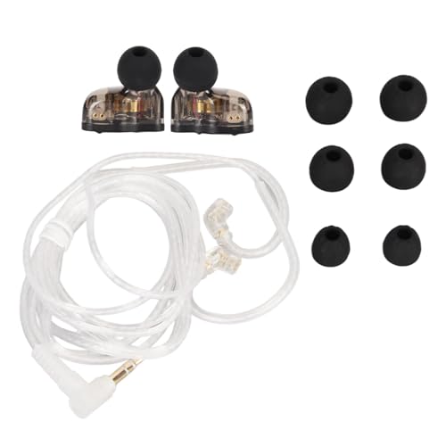 BONKZEBU Wired Ohrhörer Dynamischer Treiber, Rauschisolation Pro Dynamischer Hybrid -Dual -Treiber, Klarer Mitteltöner -Ohrhörer, für Exzellenten Bass (Schwarz) von BONKZEBU