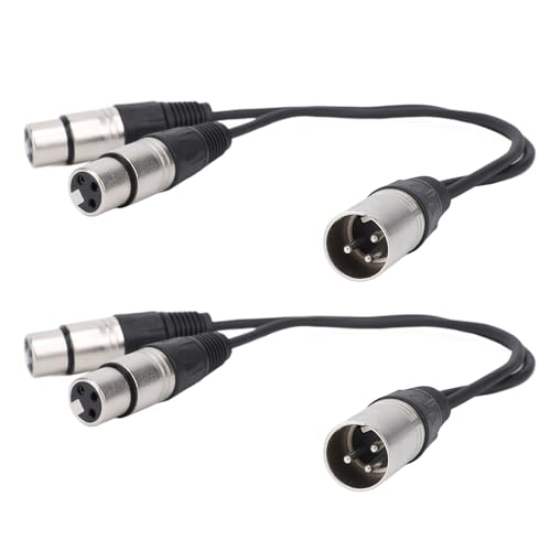 BONKZEBU XLR Y -Splitterkabel, Doppelte Abschirmung Dual Weiblicher XLR zu Männlichem Y -Kabel, Ausgewogenes Anschluss -Splittermikrofon, für die Haltbarkeit, PVC OFC (2 Stücke) von BONKZEBU