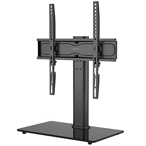 BONTEC TV Standfuss TV Ständer Schwenkbar für 26-55 Zoll LCD LED OLED Plasma Flach & Curved Fernseher bis zu 45 KG, Höhenverstellbar & Stabil Max.VESA 400x400 von BONTEC