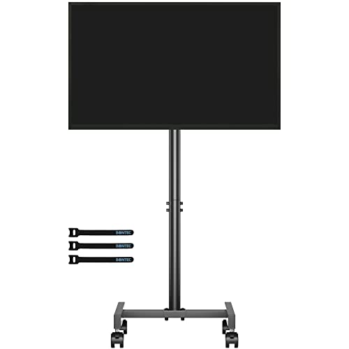 BONTNEC TV Ständer Rollbar für 13-49 Zoll Flat Curved TVs, Tragbarer Mobiler TV Wagen mit 4 Rollen, Höhenverstellbarer TV Ständer auf Rädern bis 20 kg, max. VESA 200x200mm für Heim und Büromeetings von BONTEC