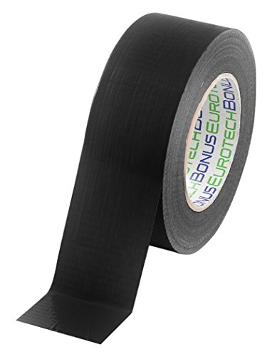 BONUS Eurotech 1BC12.51.0050/050A# Premium Duct Tape, Klebstoff auf Naturkautschuk Basis, mit PE laminiertes Gewebe, Länge 50 m x Breite 50 mm x Dicke 0,25 mm, Schwarz von BONUS Eurotech
