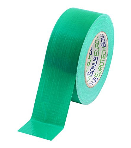 BONUS Eurotech 1BC12.76.0050/050A# Standard Duct Tape, Klebstoff auf Synthetikkautschuk Basis, LDPE Folie eines PET Gewebes, Länge 50 m x Breite 50 mm x Dicke 0,17 mm, Grün von BONUS Eurotech