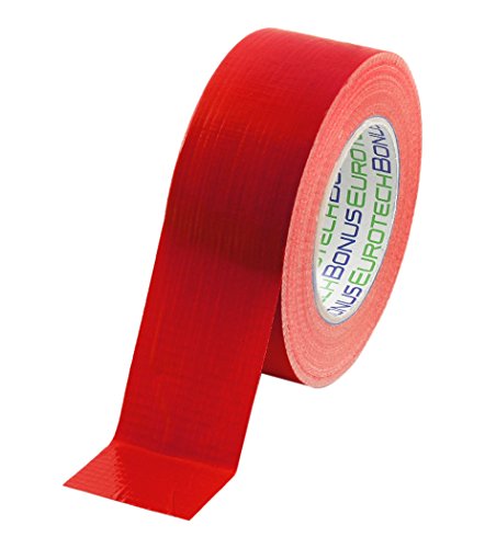 BONUS Eurotech 1BC12.77.0050/050A# Standard Duct Tape, Klebstoff auf Synthetikkautschuk Basis, LDPE Folie eines PET Gewebes, Länge 50 m x Breite 50 mm x Dicke 0,17 mm, Rot von BONUS Eurotech