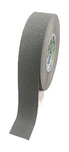 BONUS Eurotech 1BL43.92.0025/018 Anti Rutsch Klebeband, Klebstoff auf Acrylbasis, Krepp PVC Folie, Länge 18 m x Breite 25 mm x Dicke 0,70 mm, Grau von BONUS Eurotech