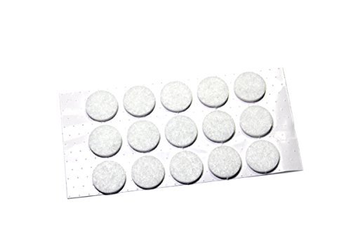 BONUS Eurotech 1MG14.22.0000/014 Selbstklebende Filzgleiter Ø 14, Weiß (15-er Pack) von BONUS Eurotech