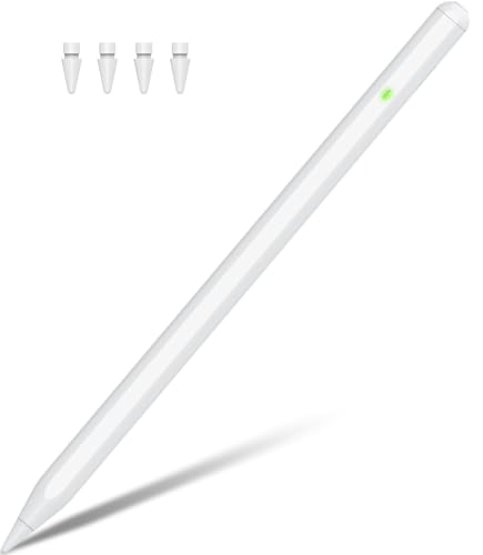 Pencil 2. Generation für Apple iPad (2018-2024), Pencil für Apple mit Palm Rejection und Neigungssensitivität, Pen für Apple iPad Pro 13''/12,9''/11'', iPad 10-6, Mini 6/5, Air 5/4/3/M2 (Weiß) von BONZATA