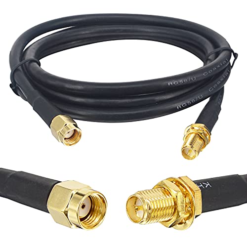 Boobrie Verbessert 1M SuperFlex RG58 RP-SMA Stecker auf Buchse Kabel RP-SMA Low Loss WiFi Antenne Koaxialkabel FPV Antenne Pigtail für 4G Wireless Mini PCI WiFi Antenne WiFi Adapter WiFi Router WiFi von Boobrie