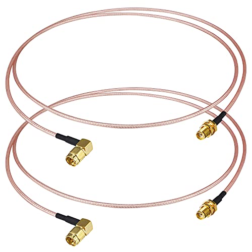 Boobrie 2 * SMA-Kabel RG316 1M Stecker auf Buchse Rechtwinkliges Koaxialkabel WiFi-Antennenkabel 90-Grad-Kabel Schottanschluss für Mobile Antennen/WiFi-Antenne von Boobrie