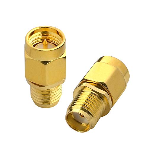 BOOBRIE 2 Stück SMA-Adapter SMA-Stecker auf SMA-Buchse Bulkhead Koaxialadapter Low Loss SMA Stecker Buchse Connector für FPV-Antennenverlängerungskabel FPV-Drohne Signalverstärker Wi-Fi von Boobrie