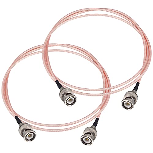 Boobrie 2 x RG316 BNC Kabel BNC Stecker auf BNC Stecker Kabel 1M BNC auf BNC Stecker Kabel Low Loss Kabel 50 Ohm BNC Koaxialkabel HD-SDI Kabel für CCTV Videosignale von Boobrie
