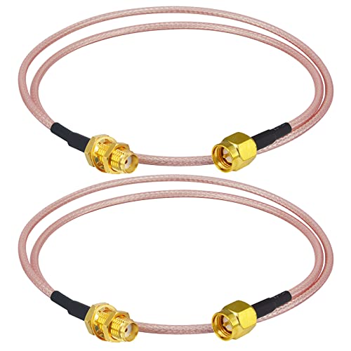 Boobrie 2 x RG316 SMA Kabel 50cm Stecker auf Buchse Koaxialkabel WiFi Antenne Verlängerung Adapter für 2G 3G 4G LTE Low Loss Wireless LAN Router GPS von Boobrie