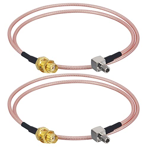 Boobrie 2 x TS9 Stecker auf SMA Buchse Kabel 50 cm RG316 Koaxialkabel SMA Buchse Anschluss TS9 Stecker rechtwinklig SMA TS9 Adapter für Router MiFi Hotspot Mobile 4G LTE USB Modem mit breitem Band von Boobrie