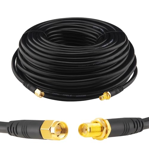 BOOBRIE 30M SuperFlex RG58U Pro SMA männlich weiblich SMA-Kabel männlich auf SMA weiblich SMA-Verlängerungskabel mit geringem Verlust für Router WiFi 3G 4G LTE Antenne WiFi Router LAN (nicht für TV) von BOOBRIE