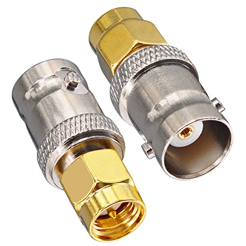 BOOBRIE BNC SMA Koax Anschluss 2 Stück SMA Stecker auf BNC Buchse Koaxialstecker Verlustarmer Koax Adapter für HF-Antennen, WLAN-Geräte, WLAN, Ham- oder Handfunkgeräte, Scanner, SDR von BOOBRIE